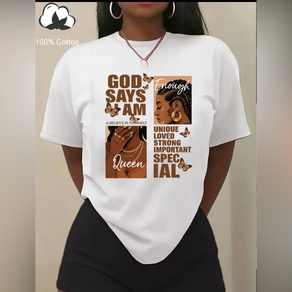 Inspirational Graphic White T-Shirt New